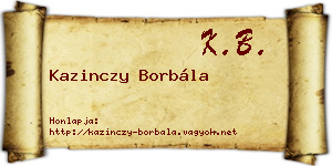 Kazinczy Borbála névjegykártya