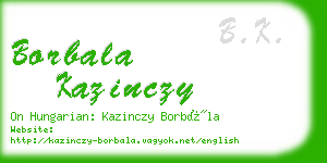 borbala kazinczy business card